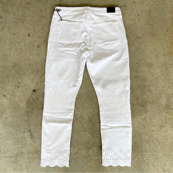 Jen7 by 7 For All Mankind NWT Eyelet-Hem Skinny Ankle Jeans in White - Picture 7 of 9